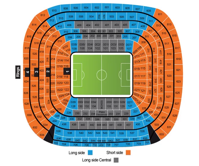 Real Madrid sektionskarta 